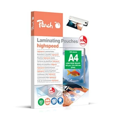 Image of Peach Laminating Pouches A4 80 mic 100 Glossy High Speed Can be Used in A3 Laminators of All Brand Manufacturers PP580 22