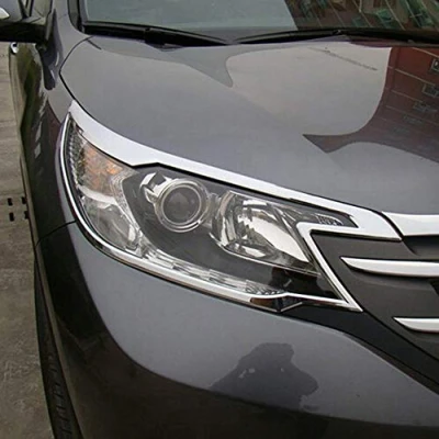 Image of For Honda CRV CR V 2012 2013 2014 ABS Chrome Front Headlight Lamp Cover Trims 2PCS/SET