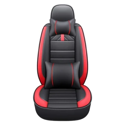Image of NOBQUA Universal Waterproof Car Seat Covers Durable Protectors for Front and Back Seats Leather Look Auto Covers, Easy to Install