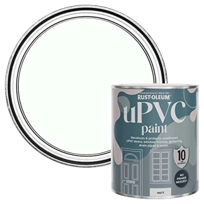Image of Rust Oleum White uPVC Door and Window Paint in Matt Finish Chalk 750ml