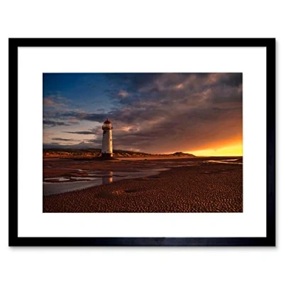 Image of Wee Blue Coo Photo Landscape Lighthouse Talacre Wales Framed Wall Art Print