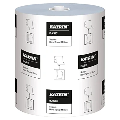 Image of AUK Katrin 460218 Classic Basic System Hand Towel M 1 ply Blue (6 x Rolls)