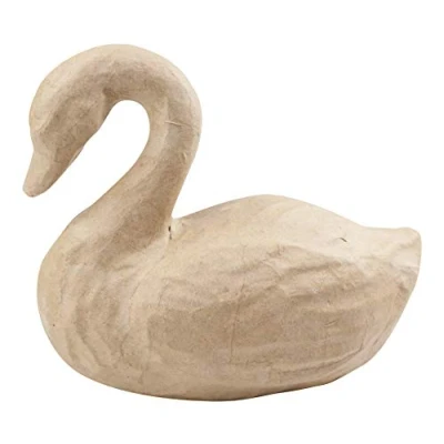 Image of Décopatch Ref SA192C Swan Papier Maché Object to Decorate 16.5 x 8.5 14cm with Papers &amp; PaperPatch Glue, Glitter, Paints