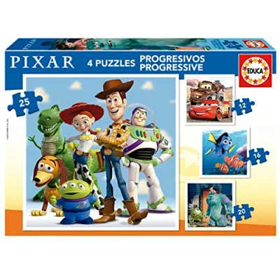 Image of Educa 19681 Progressive Disney Pixar 12 16 20 25, Assorted, x cm