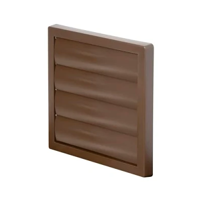 Image of Awenta 6&quot; inch / 150 mm External Gravity Grille Brown Air Vent Cover with Shutters Ducting Exhaust Hood Vent. Extractor Fan Back Draught Covers Flaps, Outdoor Wall Ventilation Cap.