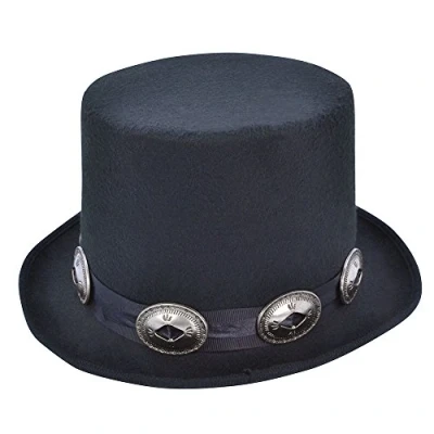 Image of Bristol Novelty BH642 Rocker Style Top Hat, Mens, Black, One Size
