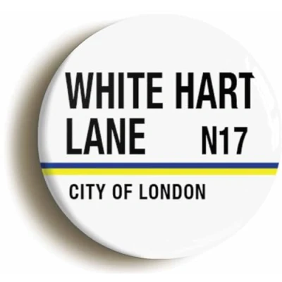 Image of White Hart Lane N17 London Road Sign Fridge Magnet (Circular 2inch / 50mm Diameter)