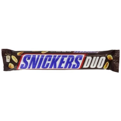 Image of Mars Snickers Duo Chocolate Bar 95.4 g (Pack of 32)