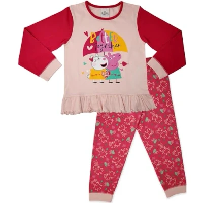 Image of Peppa Pig 100% Cotton Long Pyjama Set Better Together 18 24m