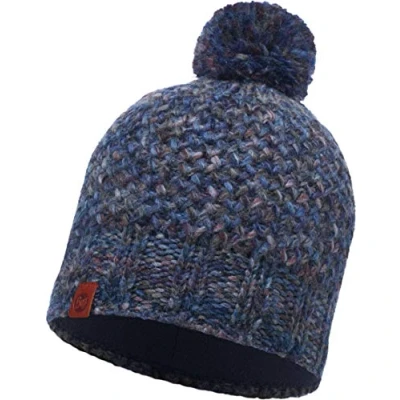 Image of Buff Cayro Unisex Margo Knitted and Band Polar Fleece Hat, Blue, One Size UK