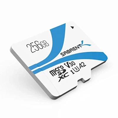 Image of SABRENT Micro SD card 256GB V30, UHS I A2, memory SDXC, Class 10, U3, Full HD &amp; 8K UHD card, up to 100MB/s for professional photographers, videographers, vloggers (SD MQ30 256)