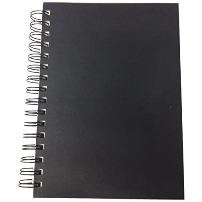 Image of Clairefontaine Ref 134256C Goldline Wirebound Pad (64 Ivory Sheets) A5 Size, 140gsm Paper, Portrait Layout Black Cover Suitable for Dry Techniques