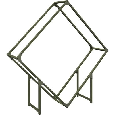Image of vidaXL Firewood Rack Olive Green 100x25x100 cm Cold rolled steel