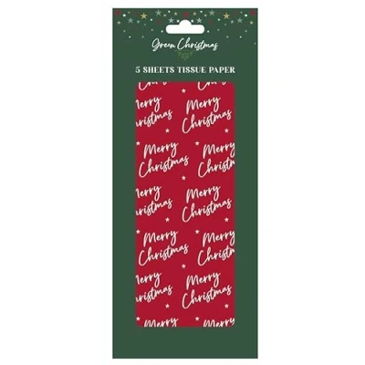 Image of RSW 5 Sheets Merry Christmas Decorative Tissue Paper for Gift Wrapping Present Crafts 50cm x 70cm Eco Friendly