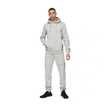 Image of Crosshatch Mens Plain Hoodie Casual Hooded Sweatshirt Overhead Pullover (L/Apollos GREY MARL)