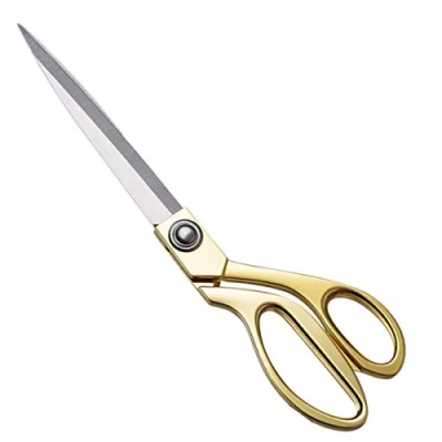 Image of 10.5 inch Fabric Tailors Scissors Gold Stainless Steel Sharp Dressmaker Strong Long Large Kitchen Heavy Duty Multi Purpose Shears for Sewing Craft Office Paper Carboard Adult