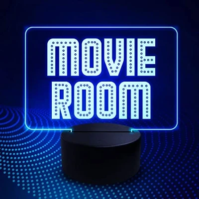 Image of Red Ocean Novelty CINEMA Room Sign NEON Movie Plaque Home Decor Gift