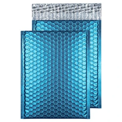 Image of Blake Purely Packaging C5+ 250 x 180 mm Matt Metallic Padded Bubble Envelopes Peel &amp; Seal (MTCAR250) Caribbean Blue Pack of 100