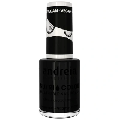 Image of Andreia Professional NutriColor Breathable Nail Polish Vegan and Cruelty Free DIY Art with Long Lasting Gloss Finish Colour NC26 Black 10.5ml