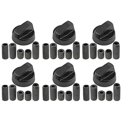 Image of Spares2go Control Switch Knob for Caple Oven Cooker/Hobs (Black, Pack of 6)