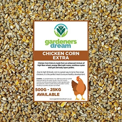Image of GardenersDream Chicken Corn Extra Premium Grade Poultry Feed Nutritious Oyster Shell, Layers Pellets, Fibre Wheat &amp; Split Maize High Energy, Protein Rich Food Mix Year Round Seed (7.5kg)