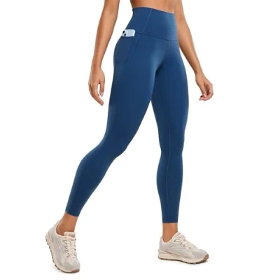 Image of CRZ Yoga Women&#039;s Butterluxe 25&#039;&#039; Gym Leggings with Pockets High Waisted Workout Buttery Soft French Navy 8