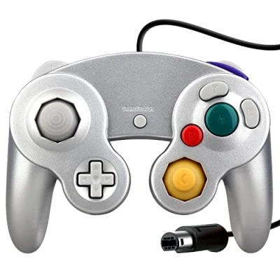 Image of OSTENT Wired Shock Game Controller Compatible for Nintendo GameCube NGC Video Color Silver