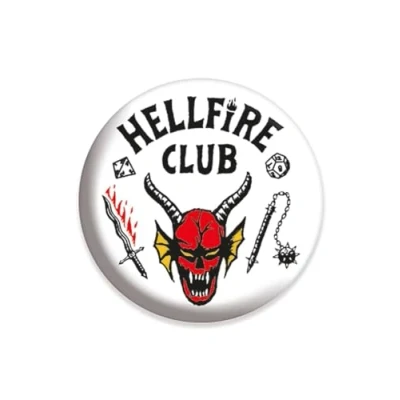 Image of Pyramid International Stranger Things 4 Hellfire Club Badge, Modern Style, Metal, Unisex, 1.0 Count