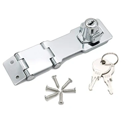 Image of Hasp Keyed Lock Hinge Safety in Zinc Plated Hardened Steel