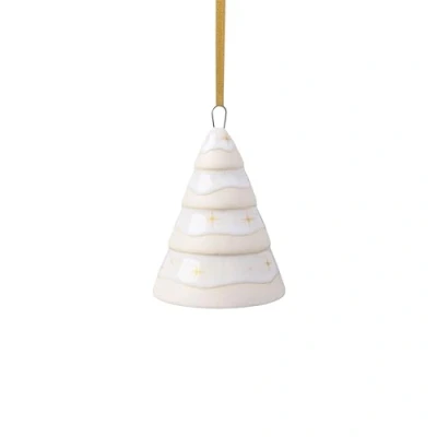 Image of like. by Villeroy &amp; Boch Winter Glow ornament tree, Christmas decoration in Premium Porcelain, tree decoration, White / Beige