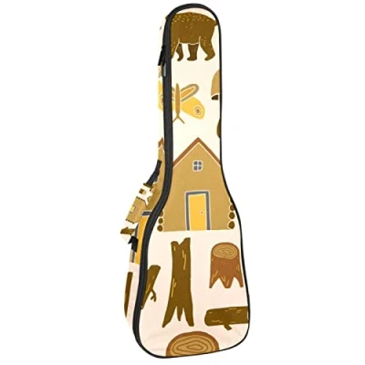Image of Tenor Ukulele Gig Bag Waterproof Case Padded Backpack, Great for Soprano Concert (21/23/24 in) Jungle Element