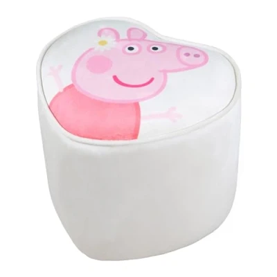 Image of roba Children&#039;s Stool in Peppa Pig Design for Girls &amp; Boys from 18 Months Load Capacity up to 60 kg Padded Heart Shape Beige