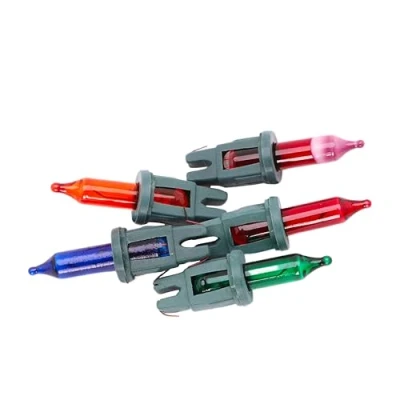 Image of Christmas Concepts® Pack of 4 Multi Colour Push In Spare Bulbs &amp; 1 Fuse Bulb 7v 0.98w Replacement