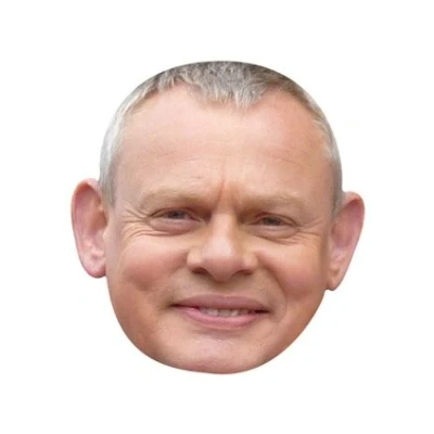 Image of FoxyPrinting Martin Clunes 2 Celebrity Cardboard Party Face Mask Fancy Dress