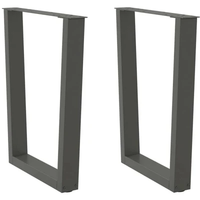 Image of vidaXL Dining Table Legs V Shape 2 pcs Anthracite 70x(72 73.3) cm Steel