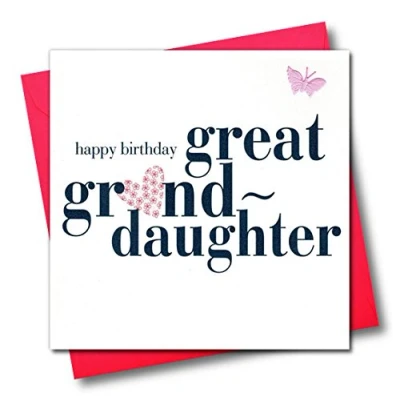 Image of Claire Giles Hearts and Stars Happy Birthday Great Granddaughter Card