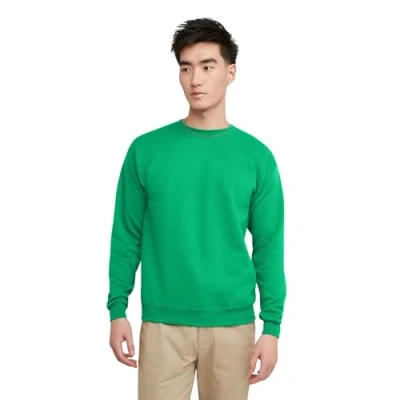 Image of Hanes Unisex Adult mensOP160Ecosmart Fleece Sweatshirt Long Sleeve Green S