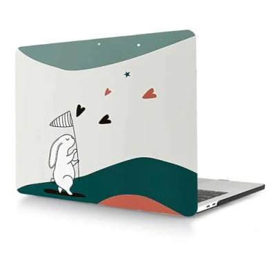 Image of Laptop Hard Shell Case Compatible with New MacBook Air 13 inch Retina Display &amp; Touch ID 2020 2019 2018 Release Model A1932 A2179 A2337 M1, Plastic Protective Cover, Rabbit