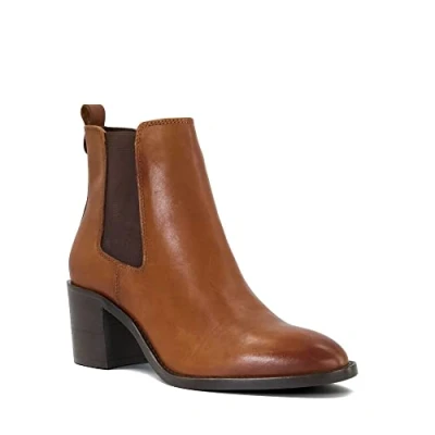 Image of Dune Ladies Women&#039;s PEMBLY Block Heel Chelsea Boots Size UK 7 Tan