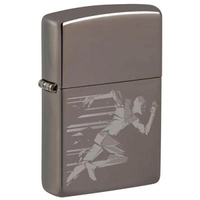Image of Zippo Lighter, Metal, Black Ice