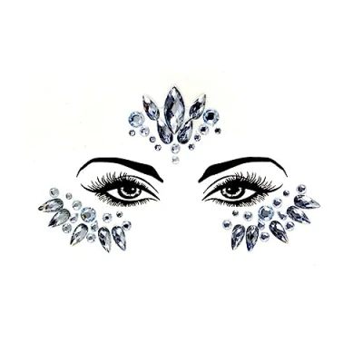 Image of luoshaPUCY Face Gems Glitter, 1 Pack Glitter Gemstone Sticker, Crystal Rhinestone Eyes Body Temporary Tattoo for Women Girls Festival Party (Style 47)