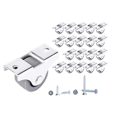 Image of (Pack of 20) 25 mm Small Wheel Castors Rubber Casters For Furniture Non Swivel Wheels Plastic Appliance &amp; Equipment Screws Included Set (20, ⌀25mm / 20kg)