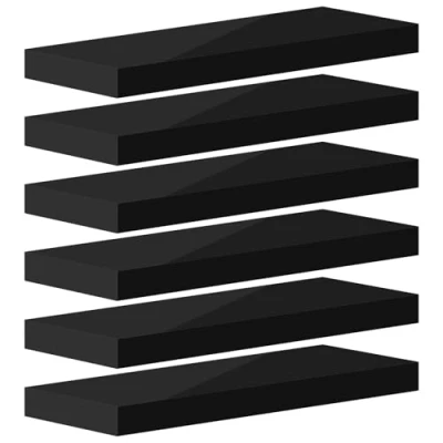 Image of eSituro Floating Shelf, Wall Black High Gloss Mounted Storage Shelf for Bedroom/Living Room/Kitchen/Bathroom/Hallway, W80xD22.9xT3.8 cm