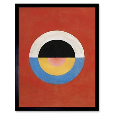Image of Wee Blue Coo Hilma Af Klint Svanen Abstract Circles Painting Art Print Framed Poster Wall Decor 12X16 Inch
