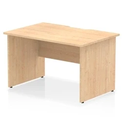 Image of Impulse 1200 x 800mm Scalloped Edge Straight Office Desk Maple Top Panel End Leg