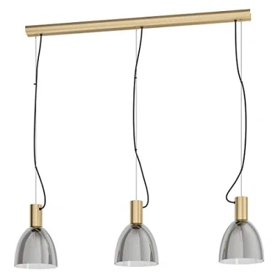 Image of Eglo Lighting Lebalio 3 Lamp Straight Bar Pendant Ceiling Light Bronzed