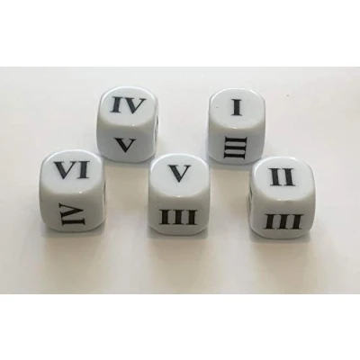 Image of Roman Numeral Dice: Small Numbers 16mm (Pack of 5)
