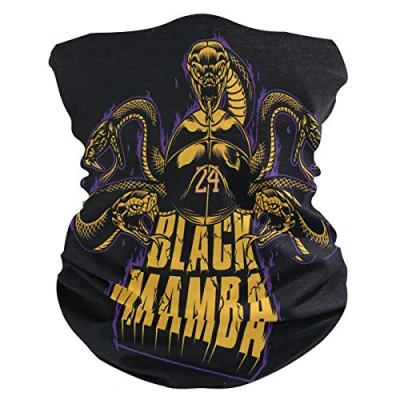 Image of Sawhonn Black Snake Mamba Basketball Face Mask Headwear Headband Bandana Neck Gaiter Magic Scarf Balaclavas Headwraps for Outdoor Women Men