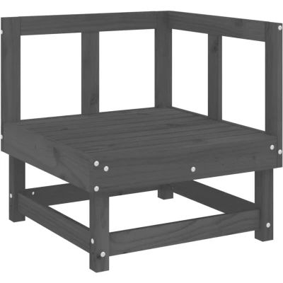 Image of vidaXL Garden Corner Sofa Grey Solid Wood Pine