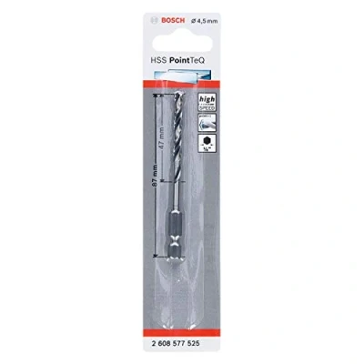 Image of Bosch Professional PointTeQ Hex Drill Bit (for Metal, Ø: 4.5 mm, Total Length: 87 ¼’’ Shank, Accessory for Impact Drivers and Drivers)